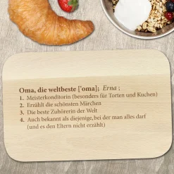 Frühstücksbrett mit Gravur - Definition Weltbeste Oma