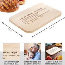 Frühstücksbrett mit Gravur - Definition Weltbeste Oma