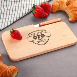 Frühstücksbrett mit Messer - Bester Opa