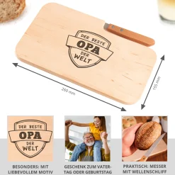 Frühstücksbrett mit Messer - Bester Opa