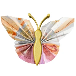 Geldgeschenk Schmetterling Gold - 3er Set Geschenkverpackung für Geld