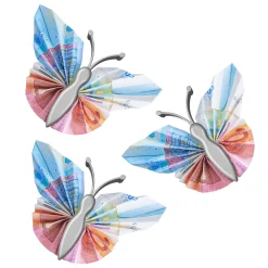 Geldgeschenk Schmetterling Silber - 3er Set Geschenkverpackung für Geld