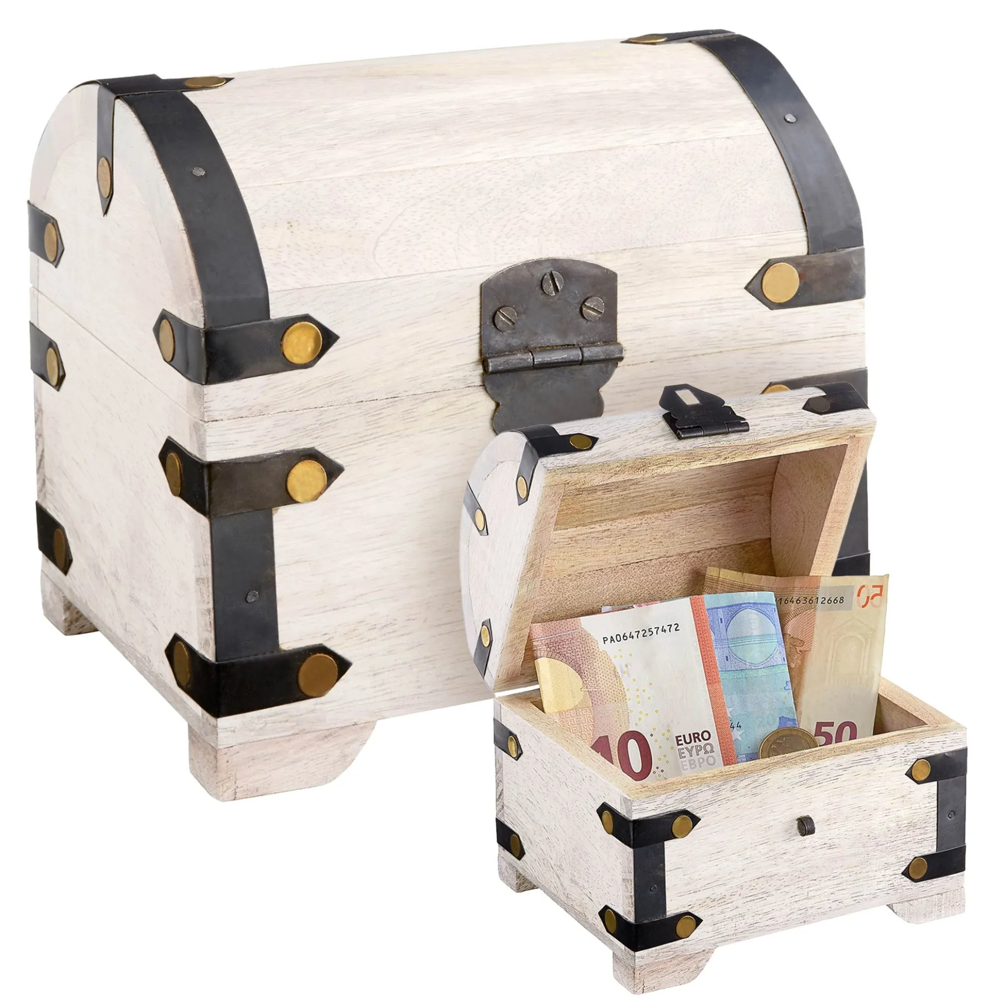 Geld Schatztruhe - Weiß