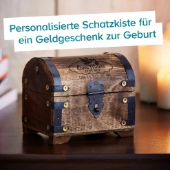 Geld Schatztruhe zur Geburt Dunkel