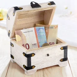 Geld Schatztruhe zur Geburt - Weiß