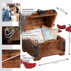 Geld Schatztruhe zur Hochzeit Dunkel