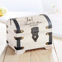 Geld Schatztruhe zur Hochzeit Jawort - Weiß