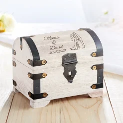 Geld Schatztruhe zur Hochzeit Silhouette - Weiß