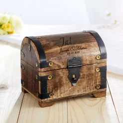Geld Schatztruhe zur Hochzeit Dunkel - Jawort Gravur