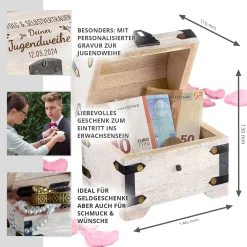 Geld Schatztruhe zur Jugendweihe - Weiß