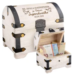 Geld Schatztruhe zur Jugendweihe - Weiß