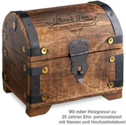 Geld Schatztruhe zur Silberhochzeit Dunkel