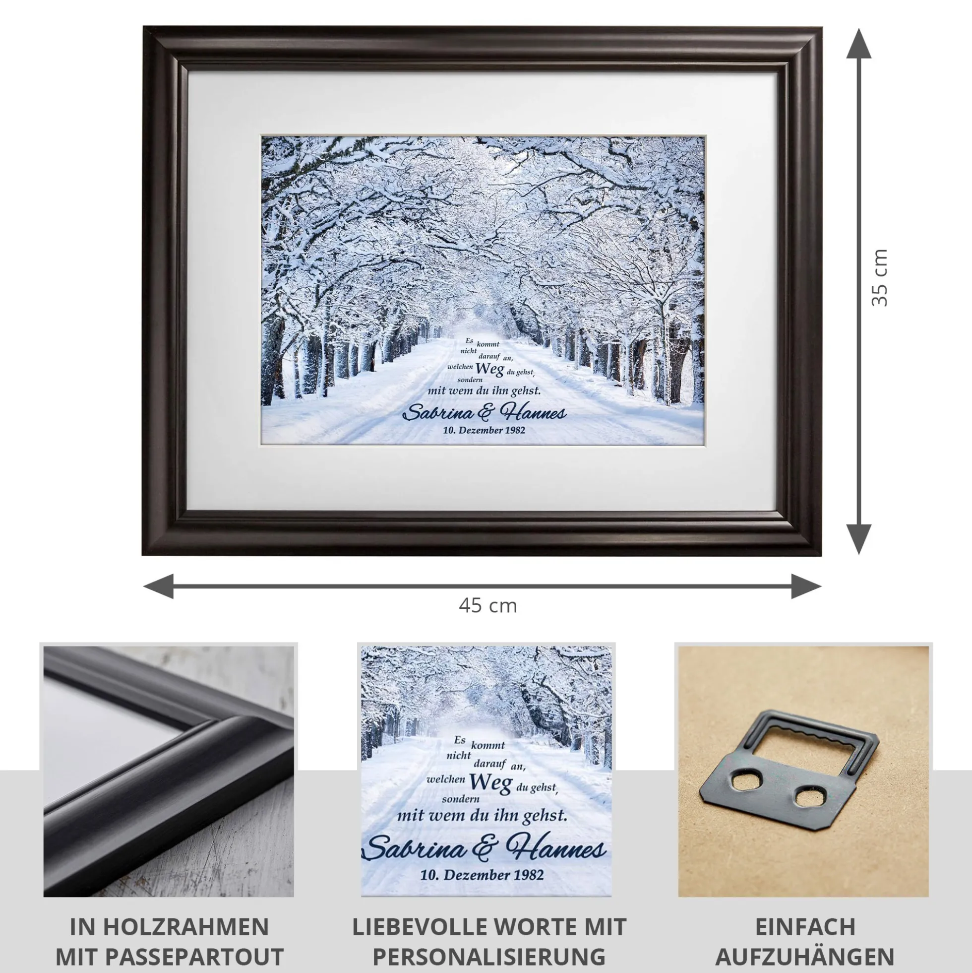 Gemeinsamer Weg Winterbild - personalisiert