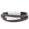 Gewickeltes Lederarmband braun - Name