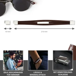 Gewickeltes Lederarmband - Braun