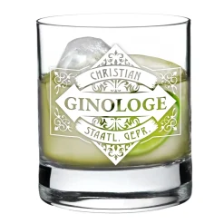 Gin Glas Tumbler mit Gravur - Ginologe