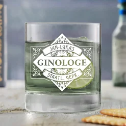 Gin Glas Tumbler mit Gravur - Ginologe