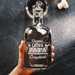 Glaskaraffe mit Gravur für Papa - Gin