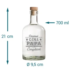 Glaskaraffe mit Gravur für Papa - Gin