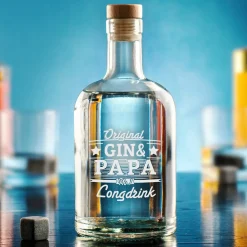 Glaskaraffe mit Gravur für Papa - Gin