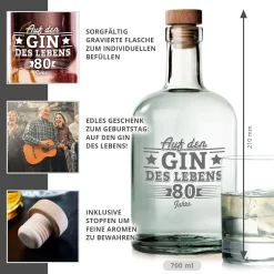 Glaskaraffe mit Gravur - Geburtstag