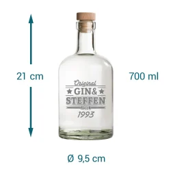 Glaskaraffe mit Gravur - Gin