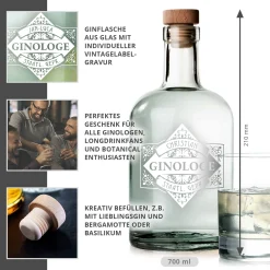 Glaskaraffe mit Gravur - Ginologe