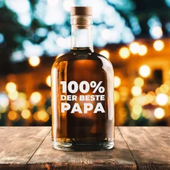 Glaskaraffe mit Gravur - 100% Papa