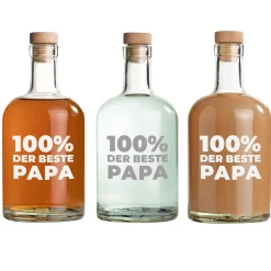 Glaskaraffe mit Gravur - 100% Papa