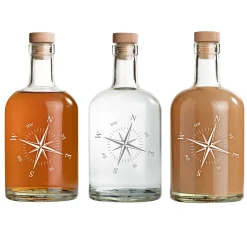 Glaskaraffe mit Gravur - Windrose