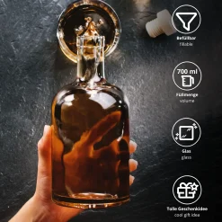 Glaskaraffe mit Verschluss - 700ml