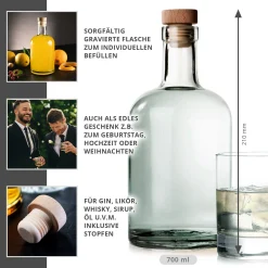 Glaskaraffe mit Verschluss - 700ml