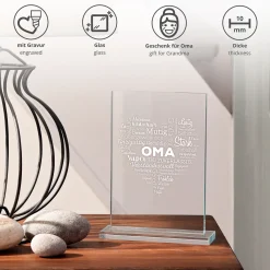 Glaspokal - Herz aus Worten Oma