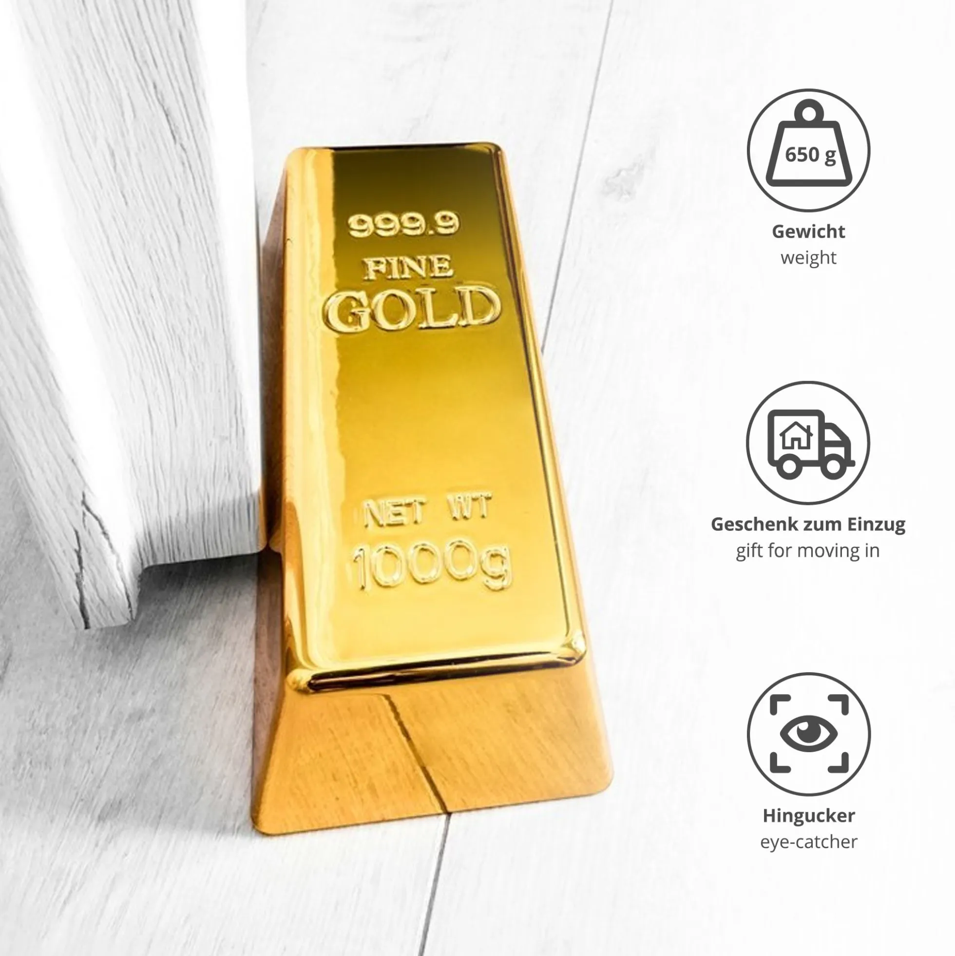 Goldbarren Türstopper
