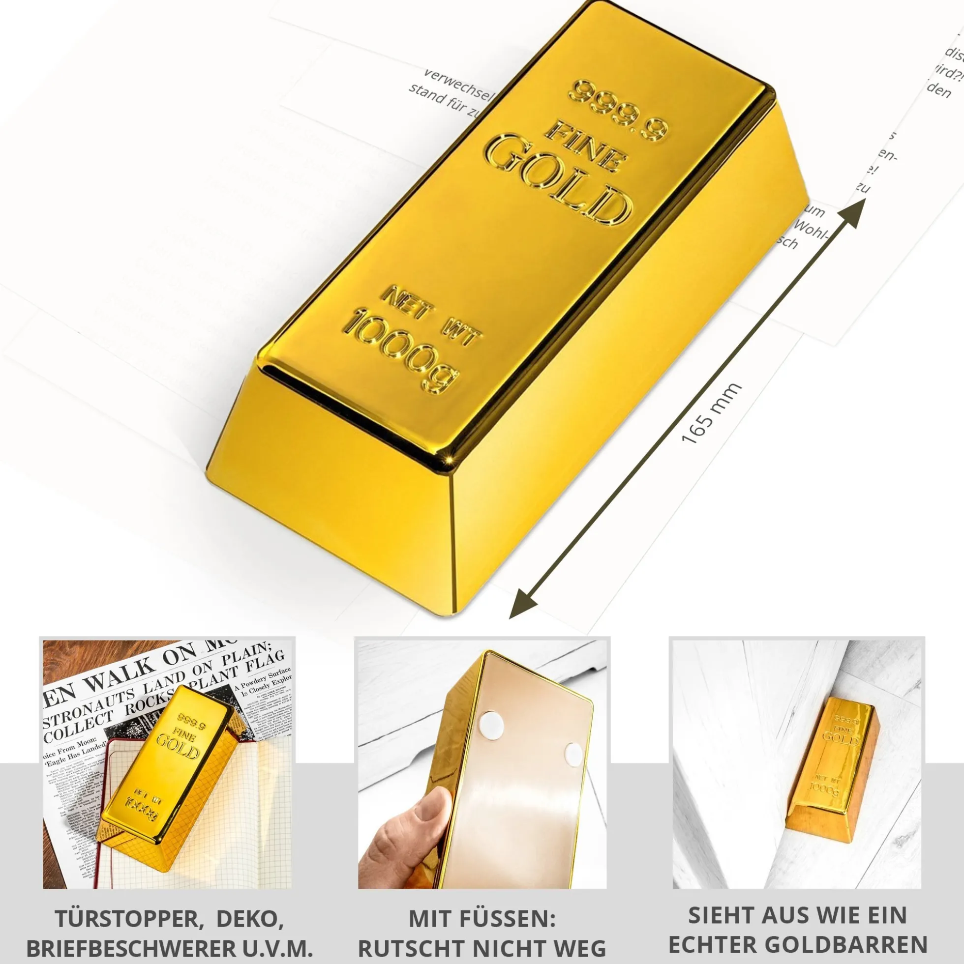 Goldbarren Türstopper