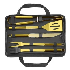 Goldenes Grillbesteck Set - 5-teilig
