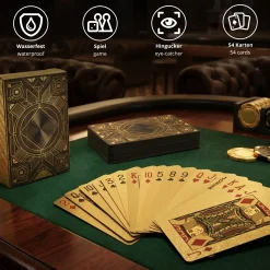 Goldene Spielkarten Deluxe in edler Verpackung