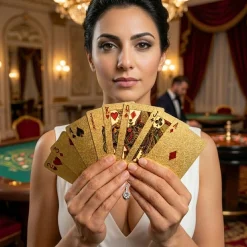 Goldene Spielkarten Deluxe in edler Verpackung