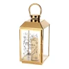 Gold Laterne mit Gravur - Blumenherz für Mama