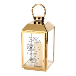 Gold Laterne mit Gravur - Trauerblume