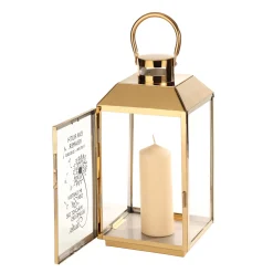 Gold Laterne mit Gravur - Trauerblume