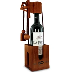Graviertes Edelholz Flaschenpuzzle zur Hochzeit