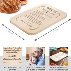 Graviertes Frühstücksbrettchen - Oma Rezept