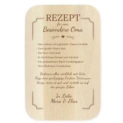 Graviertes Frühstücksbrettchen - Oma Rezept