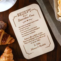Graviertes Frühstücksbrettchen - Oma Rezept