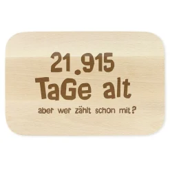 Graviertes Frühstücksbrettchen - Alter in Tagen