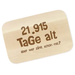 Graviertes Frühstücksbrettchen - Alter in Tagen