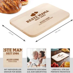 Graviertes Frühstücksbrettchen - Beste Mama von Herzen