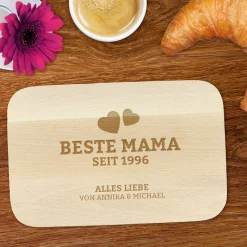 Graviertes Frühstücksbrettchen - Beste Mama von Herzen