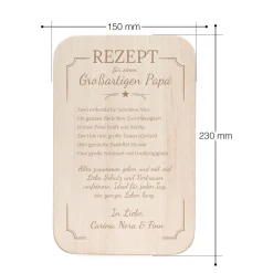 Graviertes Frühstücksbrettchen - Papa Rezept